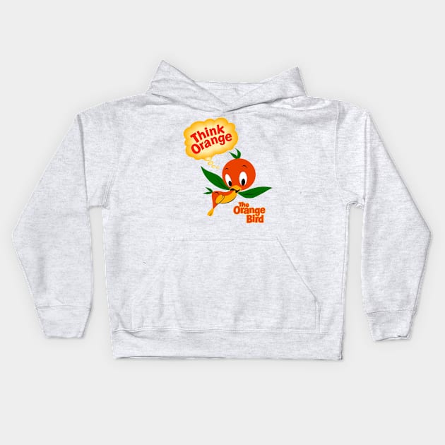 Orange Bird Kids Hoodie by Mouse Magic with John and Joie